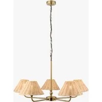 Siwa 5-Light Pendant Light - Natural Rattan, Antique Brass by Perch & Parrow, image 2
