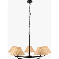 Siwa 5-Light Pendant Light - Natural Rattan, Matt Black by Perch & Parrow, alternate view