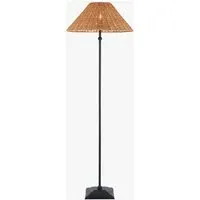 Siwa Floor Lamp - Matt Black, Dark Rattan by Perch & Parrow, image 2