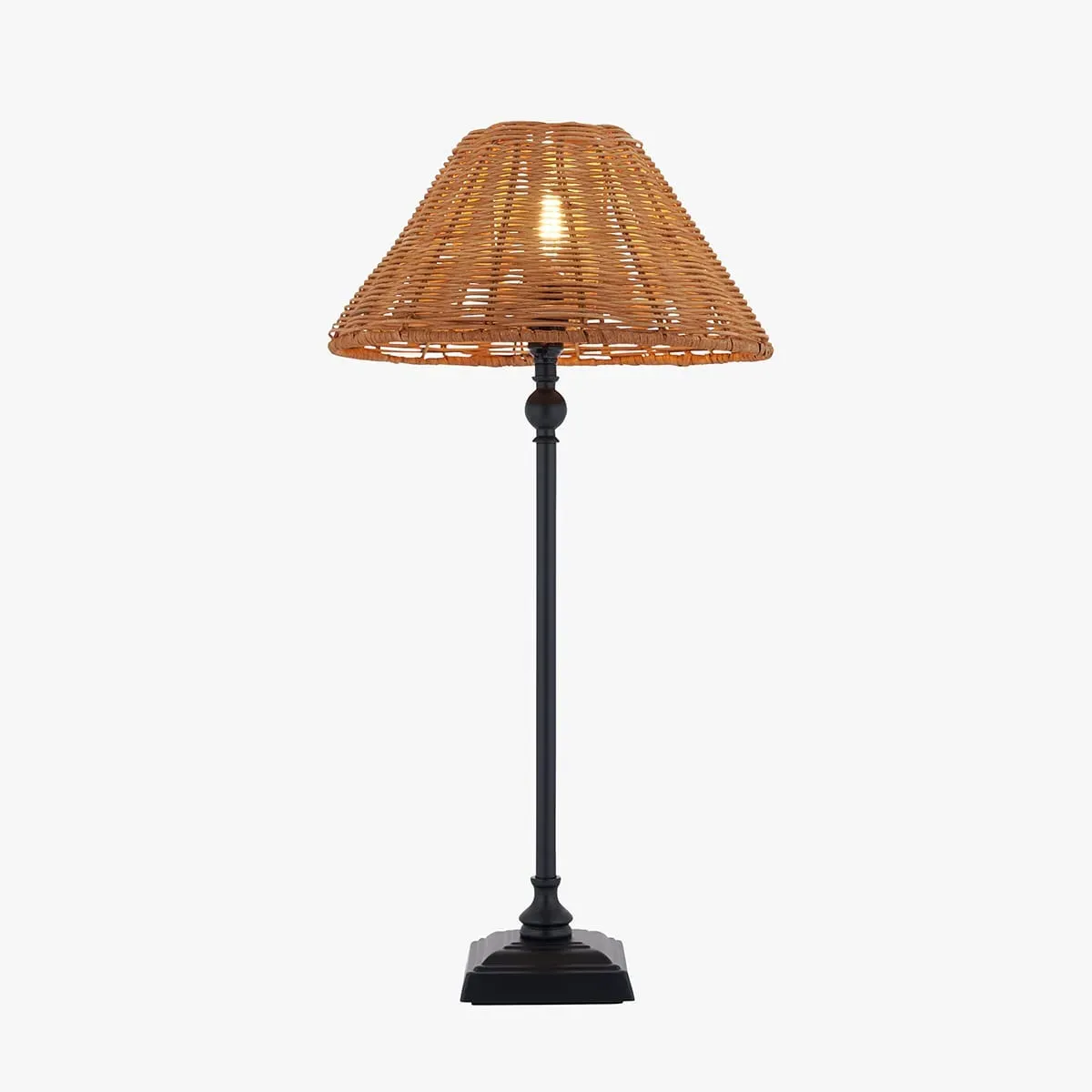 Siwa Table Lamp - Dark Rattan, Matt Black by Perch & Parrow