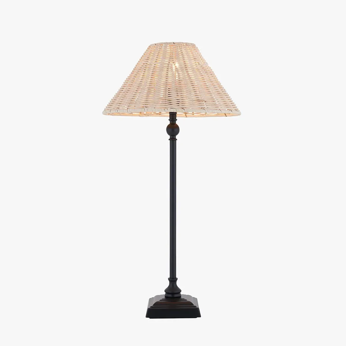Siwa Table Lamp - Natural Rattan, Matt Black by Perch & Parrow