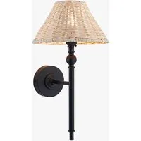 Siwa Wall Light - Matt Black, Natural Rattan by Perch & Parrow, image 2