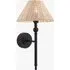 Siwa Wall Light - Matt Black, Natural Rattan by Perch & Parrow, image 3