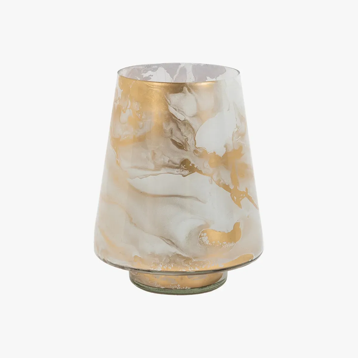Small Hurricane Candleholder - White, Marble product