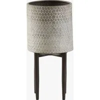 Small Metal Planter with Legs - Grey, Metal alternate view