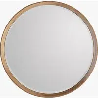 Small Round Wall Mirror - Beige, Oak alternate view