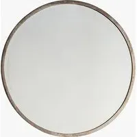 Small Round Wall Mirror - Silver, Metal alternate view