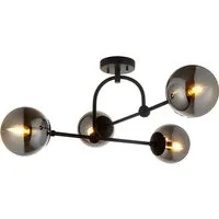 Small Semi Flush Ceiling Light - Black, Metal alternate view
