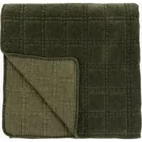 Solace Cotton Velvet Quilted Bedspread - Olive by Perch & Parrow, alternate view