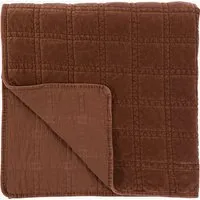 Solace Cotton Velvet Quilted Bedspread - Rust by Perch & Parrow, image 2