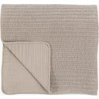 Solace Velvet Stitched Bedspread - Taupe by Perch & Parrow, alternate view