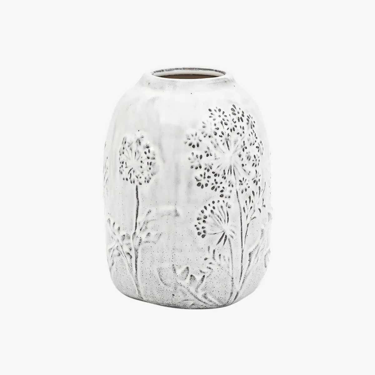 Springdale Medium Embossed Ceramic Vase - Stone product