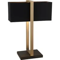 Table Lamp with Cotton Shade - Black, Brass alternate view