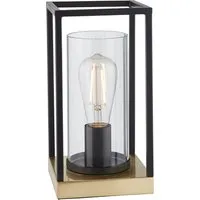 Table Lamp with Glass Shade - Clear, Brass alternate view