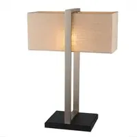 Table Lamp with Linen Shade - Nickel, Metal alternate view