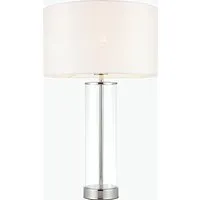 Table Lamp with Silk Shade - Silver, Metal alternate view