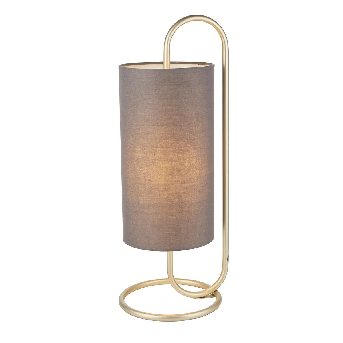 Table Light with Fabric Shade - Grey, Brass product