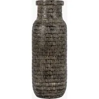 Tall Vase with Textured Lines - Black, Ceramic alternate view
