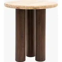 Tibur Side Table - Travertine, Mango Wood alternate view