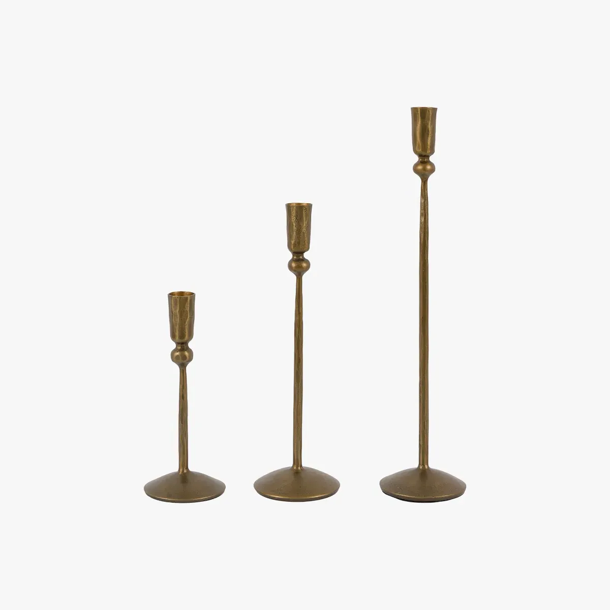 Tilo Metal Candle Sticks Set of 3 - Gold by Perch & Parrow