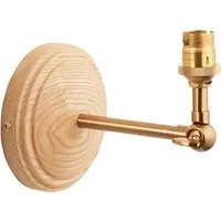 Timbal Wing Wall Fitting - Brass, Ash Wood alternate view