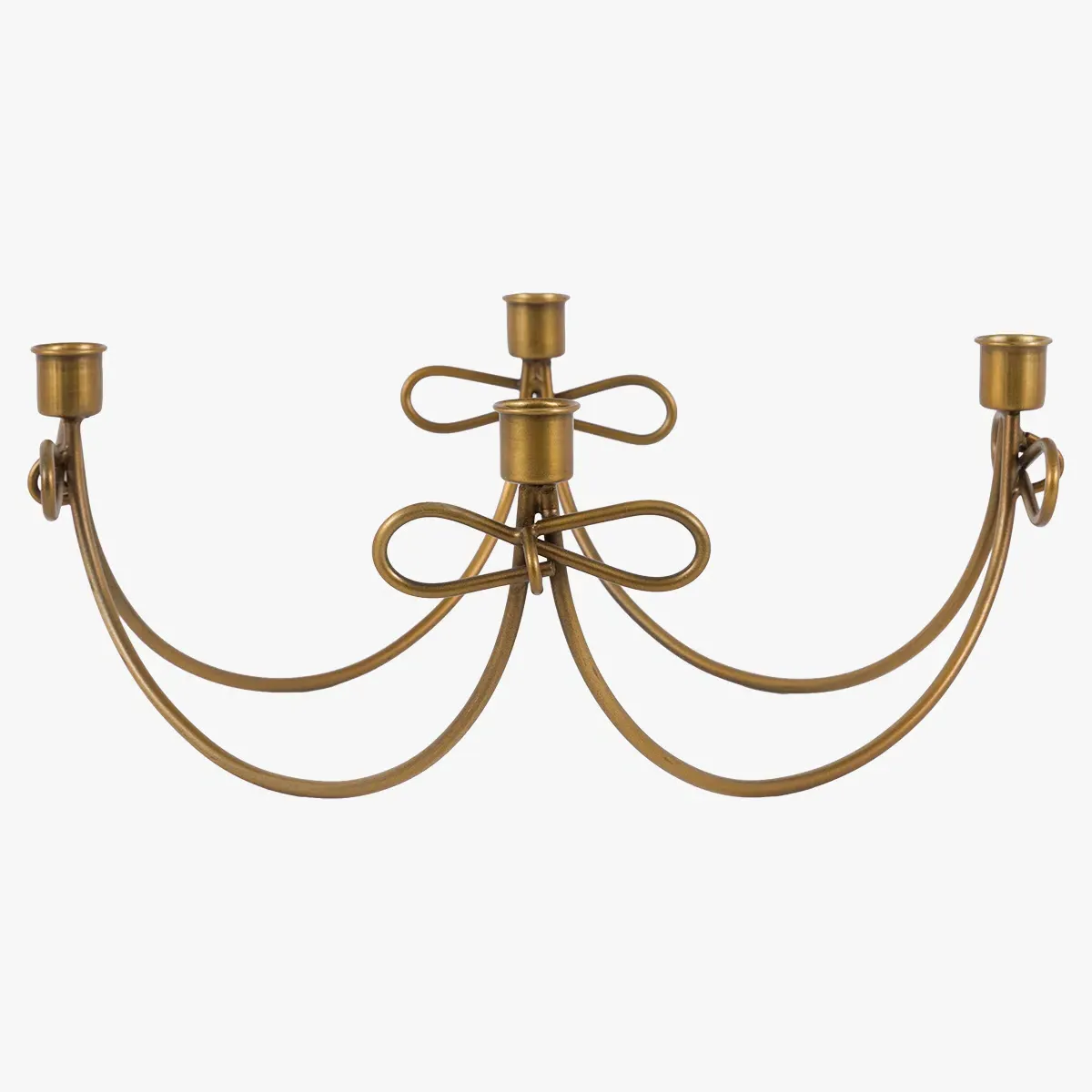 Timeless Tidings Bow Candle Holder - Gold by Perch & Parrow