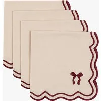 Timeless Tidings Bow Napkins, Set of 4 by Perch & Parrow, alternate view