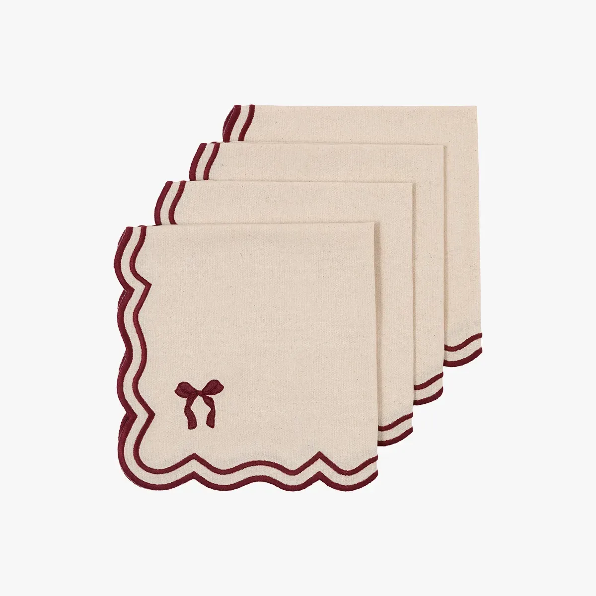 Timeless Tidings Bow Napkins, Set of 4 by Perch & Parrow