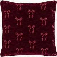 Timeless Tidings Chenille Bow Cushion by Perch & Parrow, alternate view