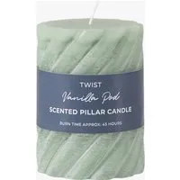 Twisted Pillar Candles Pack of 2 - Green alternate view