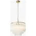 Vallauris 3-Light Pendant Light - Brushed Aged Brass, Clear Ribbed Glass by Perch & Parrow, image 3