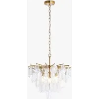 Verona 3-Light Pendant Light - Brushed Aged Brass, Clear Bubble Glass by Perch & Parrow, alternate view