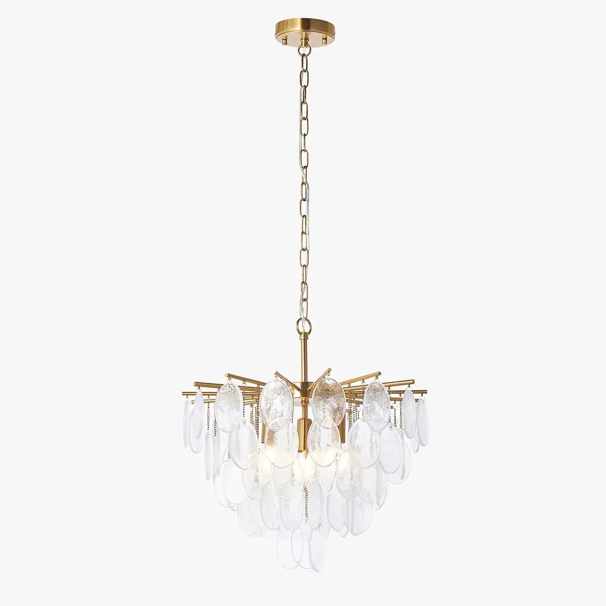 Verona 3-Light Pendant Light - Brushed Aged Brass, Clear Bubble Glass by Perch & Parrow
