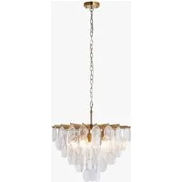 Verona 5-Light Pendant Light - Brushed Aged Brass, Clear Bubble Glass by Perch & Parrow, alternate view