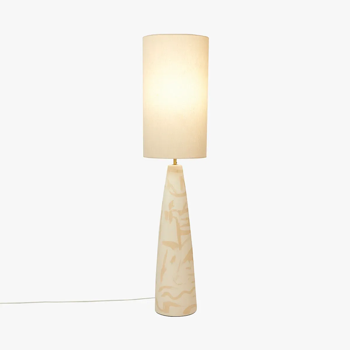 Vince Ceramic Floor Lamp - Cream, Linen by Perch & Parrow
