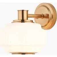 Visby Wall Light - Brushed Aged Brass, Opal Ribbed Glass by Perch & Parrow, image 2