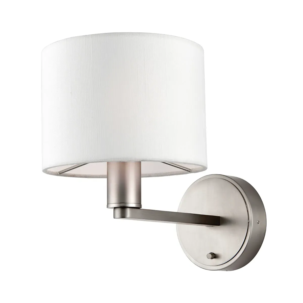 Wall Lamp with Silk Shade - Silver, Nickel product