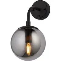 Wall Light with Opal Glass - Black, Metal alternate view