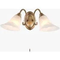 Wall Light with Pull Cord - Brass, Metal alternate view