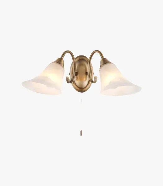 Wall Light with Pull Cord - Brass, Metal product