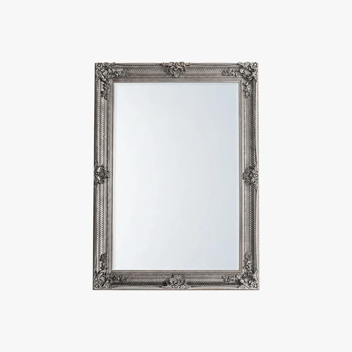 Wall Mirror with Carved Frame - Silver product