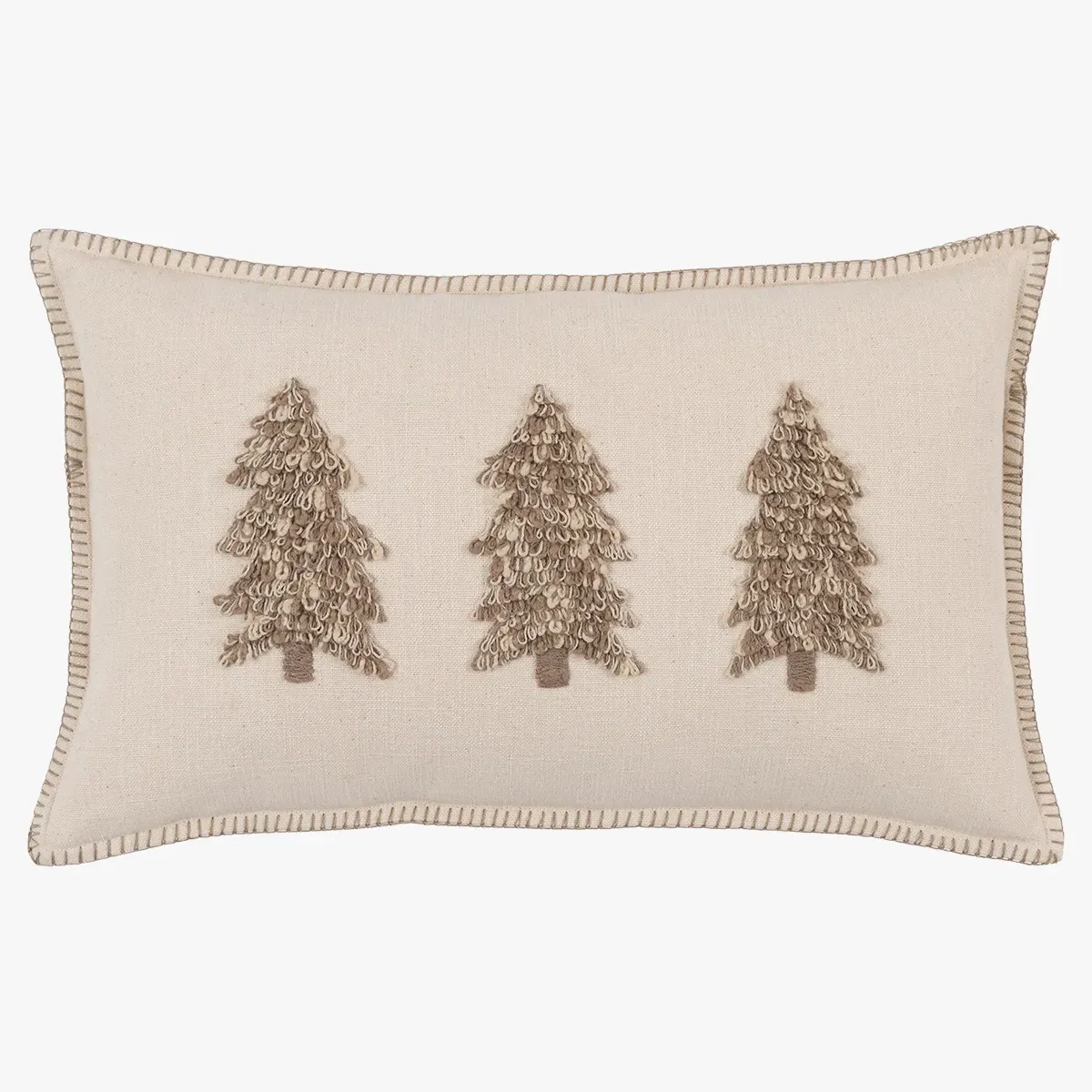 Winter Frost Christmas Tree Trio Cushion by Perch & Parrow