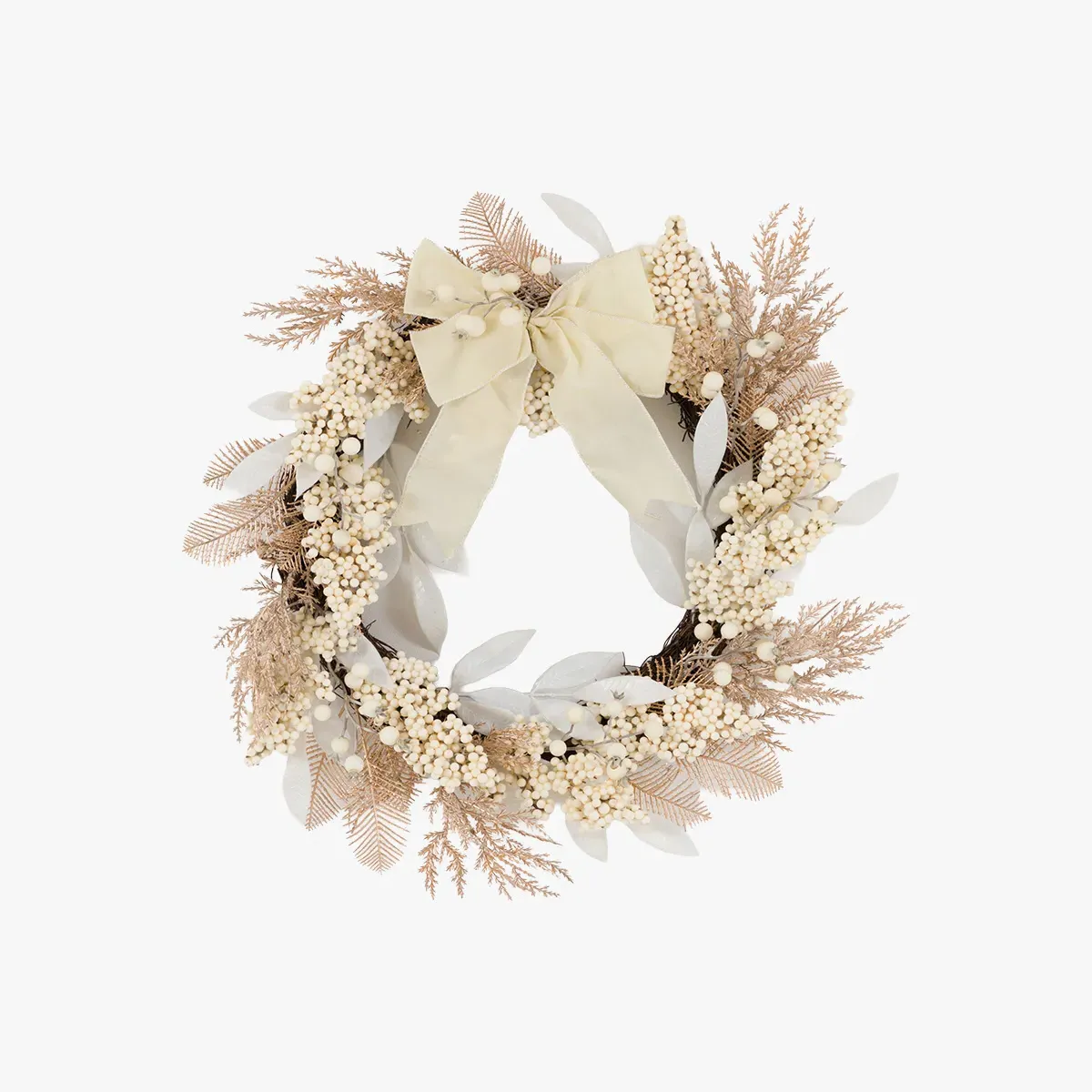 Winter Frost Cream Berry Wreath by Perch & Parrow