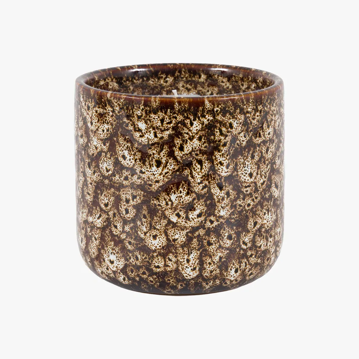 Zera Ceramic Reactive Glaze Candle - Brown by Perch & Parrow