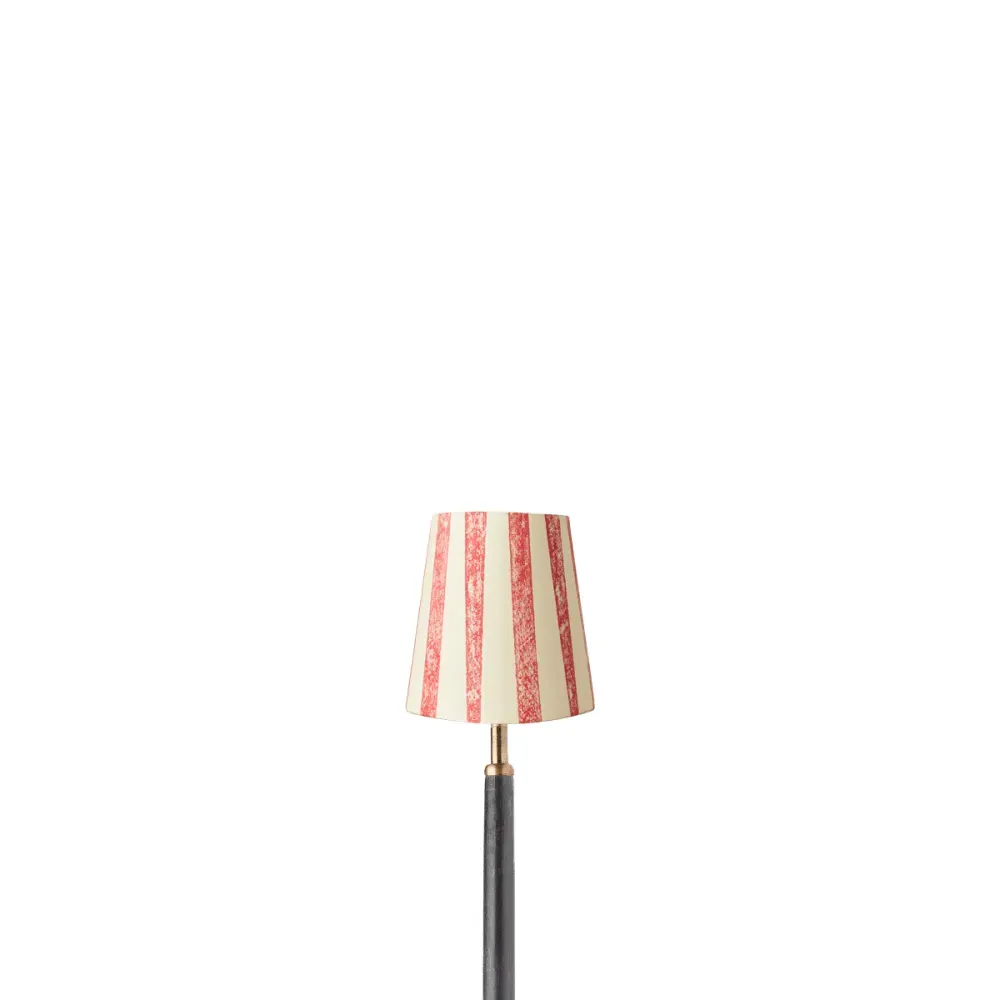 12cm Tall Tapered Clip-On Lamp Shade Hand Painted - Red, Card product