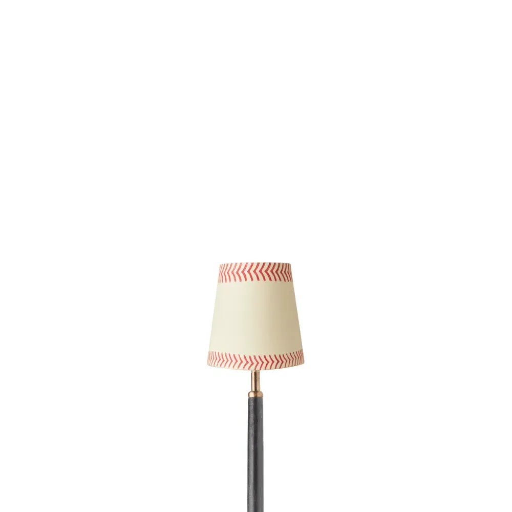 12cm Tapered Clip-On Lamp Shade - Red, Hand Painted Card product