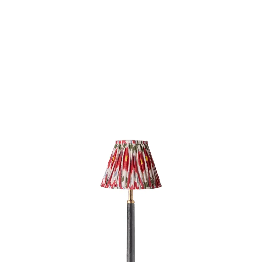 16cm Empire Gathered Lampshade Ikat - Red, Linen product