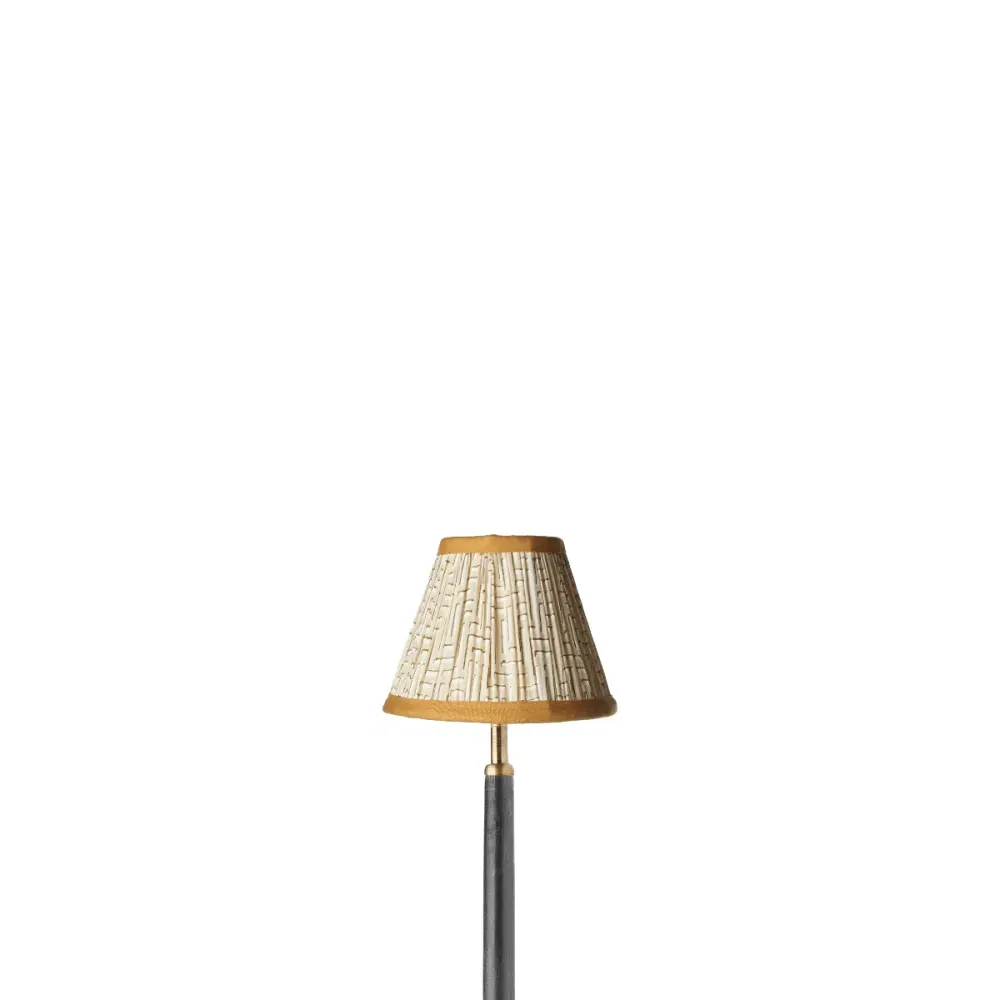 16cm Empire Gathered Lampshade - White Gold, Cotton by Pooky