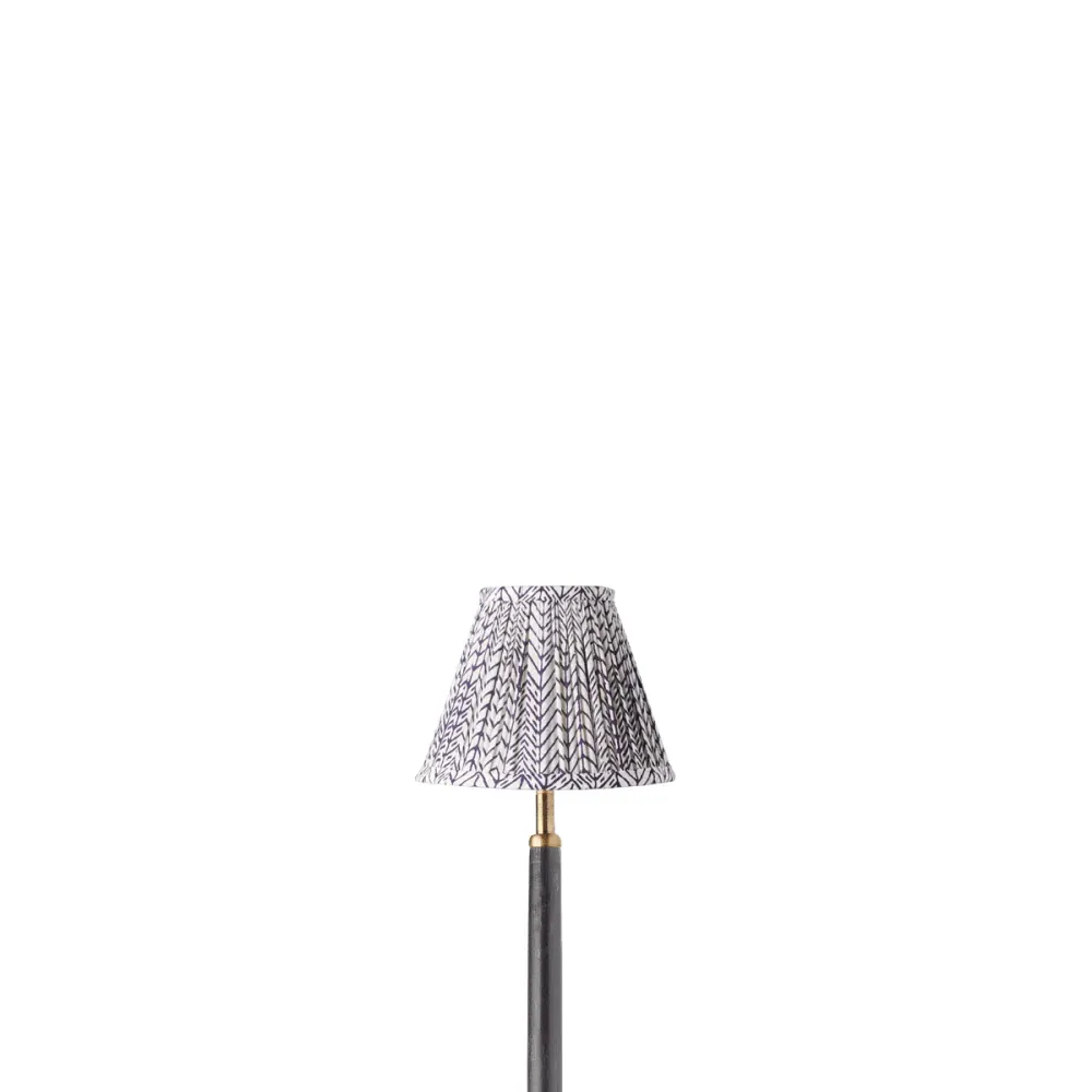 16cm Empire Lamp Shade - Navy Blue, Block Printed Cotton product