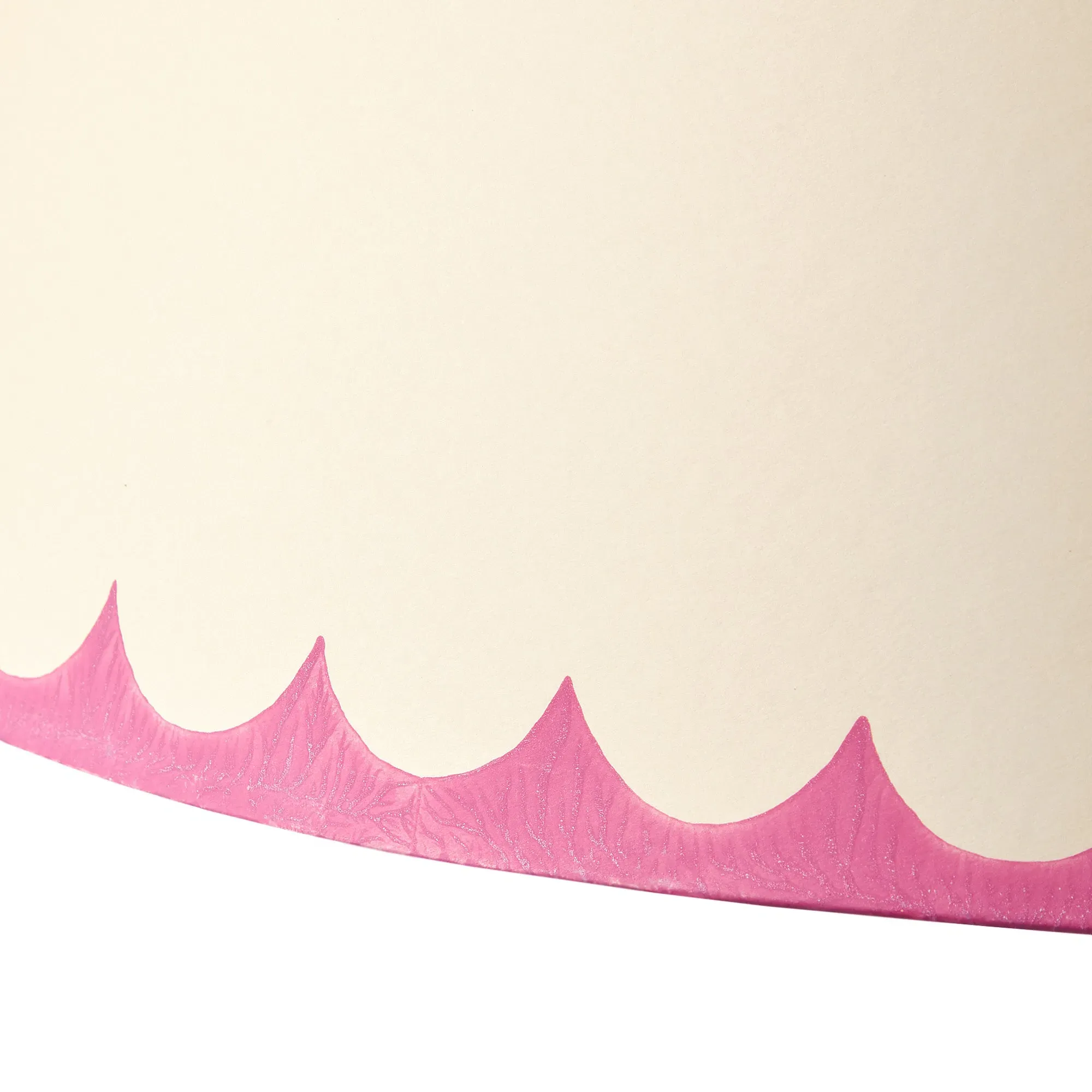 20cm Empire Lamp Shade Hand Painted Scallop - Pink, Card by Pooky
